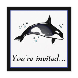 Small Birthday Party Invitation With Orca Whale Front View