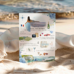 Small Birthday Weekend Itinerary | South France Invitation Front View