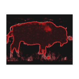 Small Bison / Buffalo Postinvitations Front View