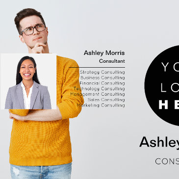 bit me qr code logo photo professional black white business invitations