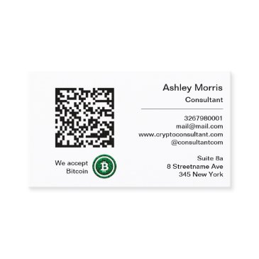 bit me qr code we accept bitcoins consultant logo business invitations