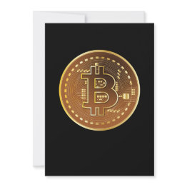 Small Bitcoin Digital Gold Cryptocurrency Invest Digital Invitation Front View