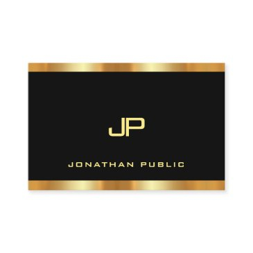 black and gold modern monogram template luxury business invitations