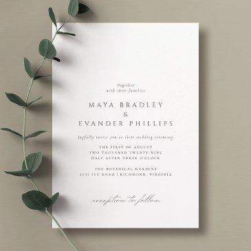 black and white | airy minimalist classic wedding invitation