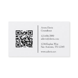 Small Black And White Anatomy Art Back Muscles Qr Code Business Invitations Front View