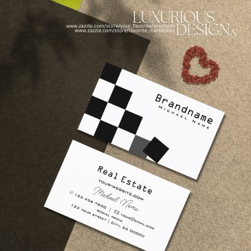 black and white chessboard professional stylish business invitations