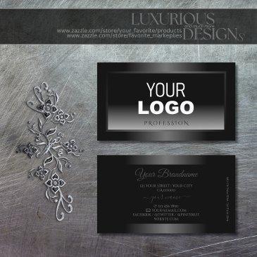 black and white gradient shimmery frame add logo business invitations