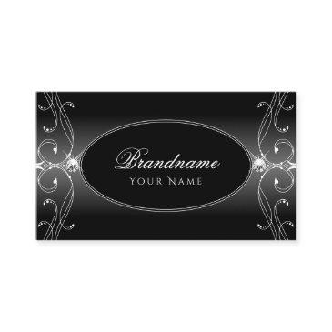 black and white ornate sparkling diamonds stylish business invitations