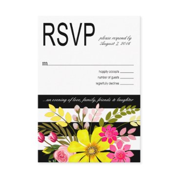 black and white striped flowers rsvp yellow