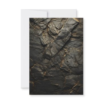 black cracked stone invitation