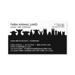 Small Black Farm Animal Appointment Visit Veterinarian Business Invitations Front View