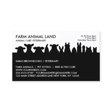 black farm animal appointment visit veterinarian business invitations