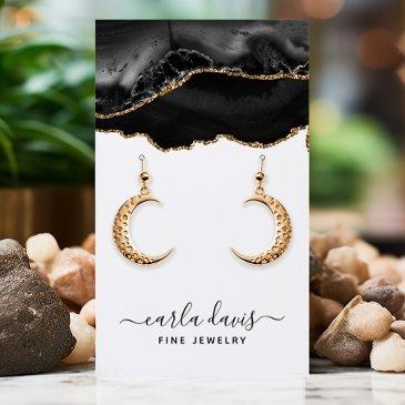 black gold agate marble earring jewelry display business invitations
