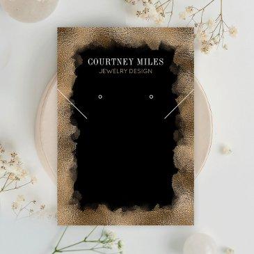 black gold glitter modern earrings jewelry display business invitations