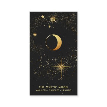 *~* black gold lunar stars mystic moon luna business invitations