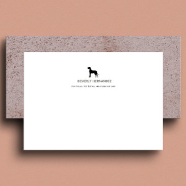black great dane dog walker elegant monogram note invitations
