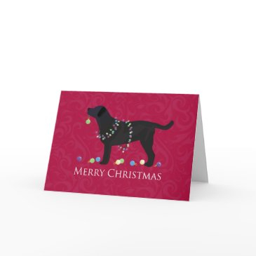black lab merry christmas design holiday invitations