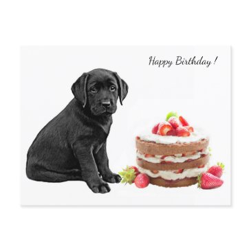 black lab puppy - dog happy birthday - labrador postinvitations