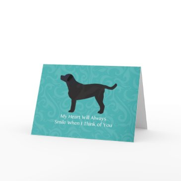 black lab thinking of you design invitations