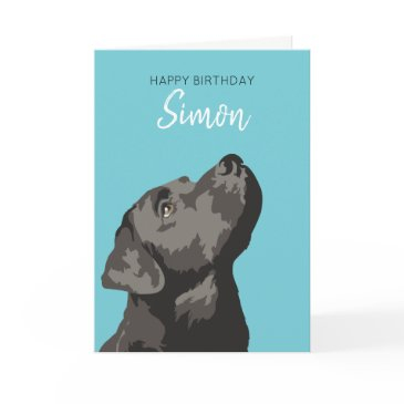 black labrador personalized happy birthday invitations