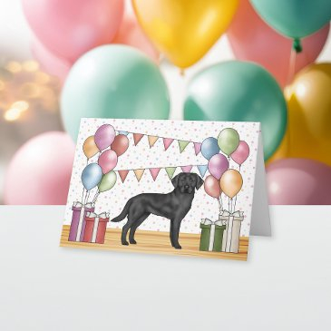 black labrador retriever lab dog colorful birthday invitations