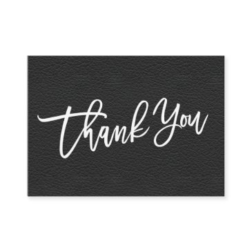 black leather hand written thank you customer enclosure invitations