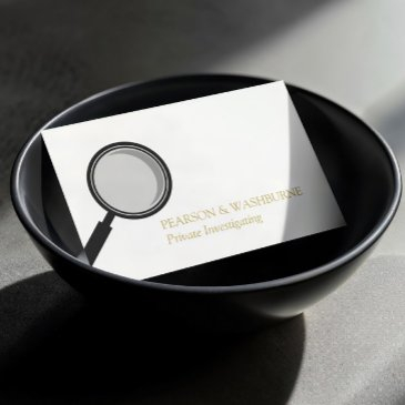 black magnifying glass private investigator business invitations