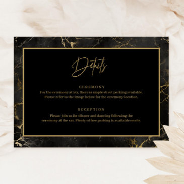 black marble agate border details enclosure invitations