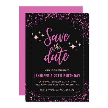 black pink 27th birthday invitations save the date