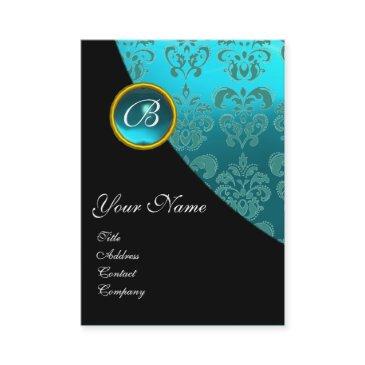 black red blue bicycle wedding damask monogram business invitations