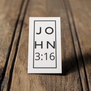 black script john 3:16 gospel tract business invitations