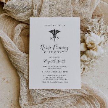 black script nurse pinning ceremony invitation