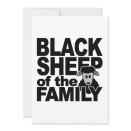 Small Black Sheep Invitation, Customize Invitation Front View