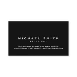 Small Black Simple Plain Standard Modern Business Invitations Front View