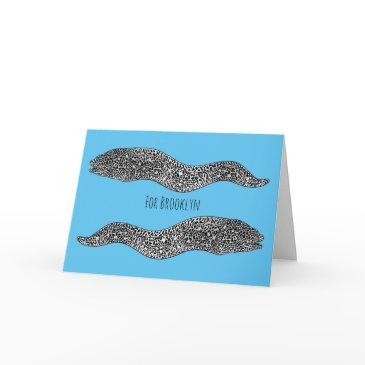 black spotted moray eel cartoon illustration invitations