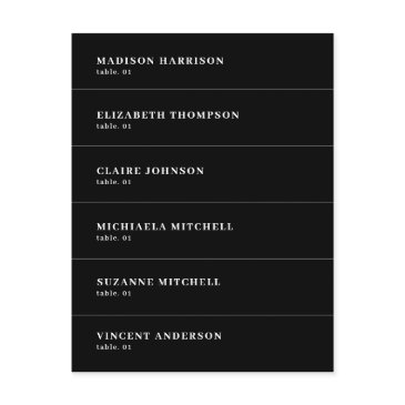 black wedding name place invitations diy