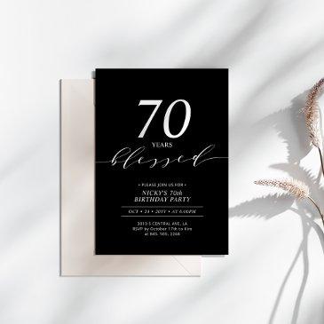 black & white | 70 years loved 70th birthday party invitation
