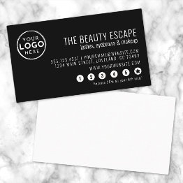 Small Black White Business Logo Loyalty Invitations Front View