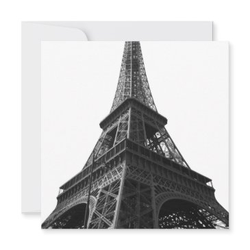 black & white eiffel tower paris european travel holiday invitations