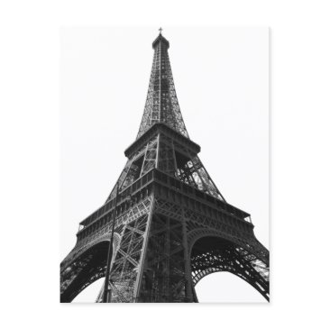 black & white eiffel tower paris european travel holiday postinvitations
