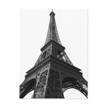 black & white eiffel tower paris european travel postinvitations