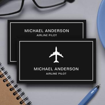 black white jet aircraft airplane airline pilot business invitations