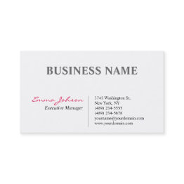 Small Black White Pink Elegant Modern Simple Business Invitations Front View