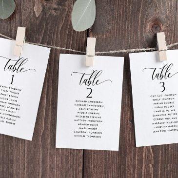 black & white, seating plan invitations with guest names