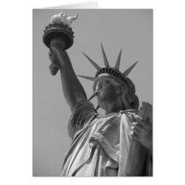 Small Black & White Statue Of Liberty New York City Front View