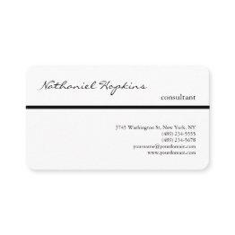 Small Black White Trendy Handwriting Plain Modern Business Invitations Front View