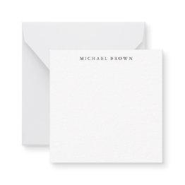 Small Black White Unique Classical Elegant Plain Note Invitations Front View