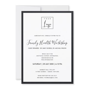 black & white velvet silk your logo workshop event invitation