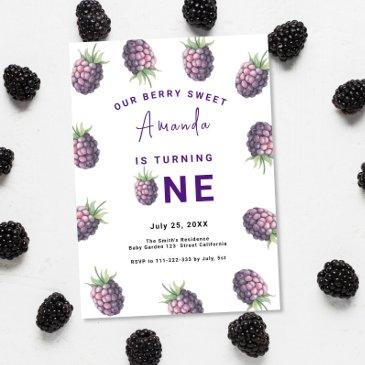 blackberry 1st birthday party | berry first invitation