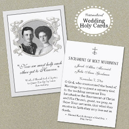 Small Blessed Karl & Zita Wedding Holy Invitations Front View